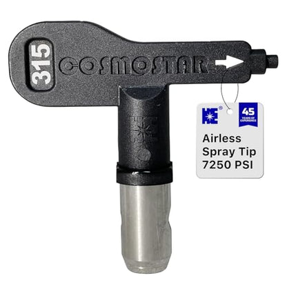 Cosmostar 315 Heavy Duty Airless Spray Tip Nozzle – Reversible, Easy Clean, Compatible with RAC IV & TRU315 Tip Guard - size: 315