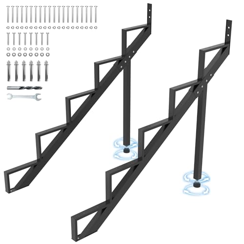 Stair Step Riser w/Reinforcing Support Legs, 5-Step 2 PCS Stair Stringer - size: 5 Step