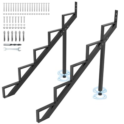 Stair Step Riser w/Reinforcing Support Legs, 5-Step 2 PCS Stair Stringer - size: 5 Step