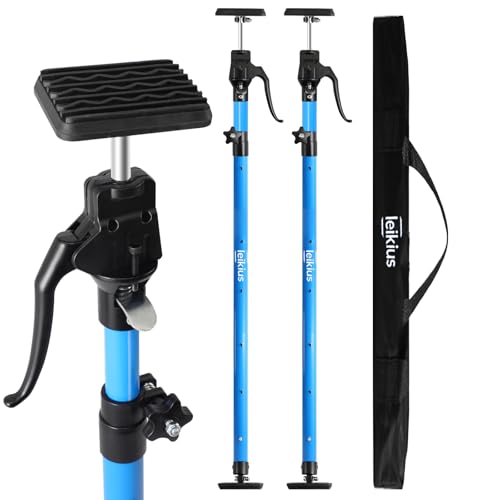 2PK Tallest Adjustable Support Pole 49-114 inch, Heavy Duty Aluminum Handle Cabinet Jacks for Installing Upper Cabinets, 3rd Hand Quick Support Rod &Cargo Bars, Zip Wall Dust Barrier System - size: Long49.2-114.2INCH 2Pc