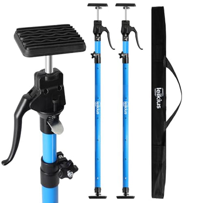 2PK Tallest Adjustable Support Pole 49-114 inch, Heavy Duty Aluminum Handle Cabinet Jacks for Installing Upper Cabinets, 3rd Hand Quick Support Rod &Cargo Bars, Zip Wall Dust Barrier System - size: Long49.2-114.2INCH 2Pc