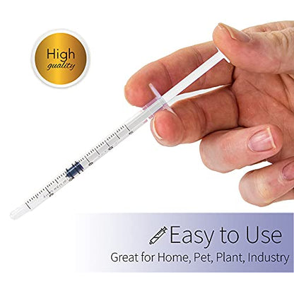 10 Pack 1ml/cc Plastic Syringe Liquid Measuring Syringe Tools Individually Sealed with Measurement for Scientific Labs, Measuring Liquids, Feeding Pets, Medical Student, Oil or Glue Applicator (1ML) - size: 1ML