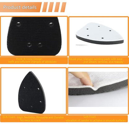 2pcs Mouse Detail Sanding Interface Pad 140mm*90mm 5 Holes Foam Interface Mouse Sander Sandpaper Backing Pad