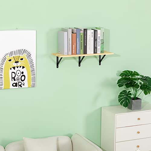 12 Pack 8" x 6" Heavy Duty Aluminum Alloy Shelf Brackets, Max Load 360 lbs, Black, Wall Mount - size: 8 Inch x 6 Inch