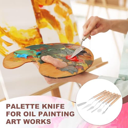 MECCANIXITY HM#13 Palette Knives 14.5mm Width Stainless Steel Spatula Painting Pallet Knife with Wood Handle for Oil Painting Acrylic Canvas Mixing Spreading - style: HM#13 + 14.5mm