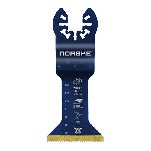 Norske Tools NOTP208 1-3/4 inch Wood & Metal Flush Cut Titanium Oscillating Multi Tool Accessory Blade - style: Titanium 1-3/4”