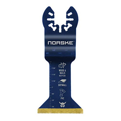 Norske Tools NOTP208 1-3/4 inch Wood & Metal Flush Cut Titanium Oscillating Multi Tool Accessory Blade - style: Titanium 1-3/4”
