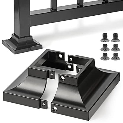 1pcs Post 2" Aluminum Deck Post Base Cover, Post Skirt, Handrail, Stair, Porch, Deck Railing Base Brackets Covers (Black) - color: Black, size: Post 2"x 2" Base 4.5"x4.5"