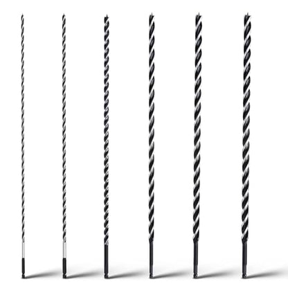 6PCS Auger Drill Bit Hex Shank 24" Long (1/4",5/16",3/8",1/2",9/16",5/8") - size: 1/4 in