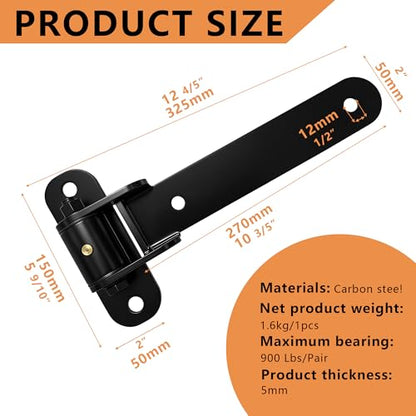 Heavy Duty Gate Hinges-2 Pack 180° Opening Angle, Weld-On or Bolt-On