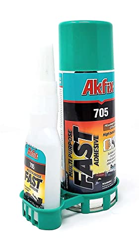 Akfix 400ml 705 Fast Adhesive CA Glue (3.50 oz.) with Activator (13.50 fl oz.) [Clear Super Glue Adhesive and Accelerator Spray] - size: 3.50 oz