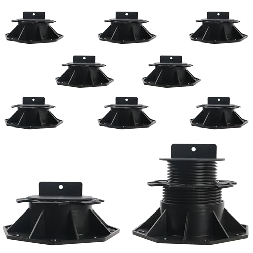10PCS Adjustable Deck Support Pedestal Blocks (2-3/8" to 5-1/2")