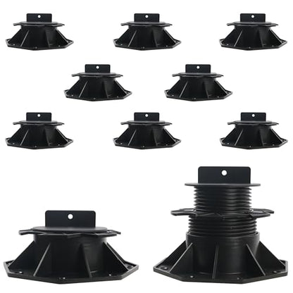 10PCS Adjustable Deck Support Pedestal Blocks (2-3/8" to 5-1/2")