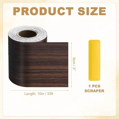 HARFINGTON Wood Grain Repair Tape 3" x33ft Self-Adhesive Repair Patch - color: Black Walnut, size: 3" x 33ft