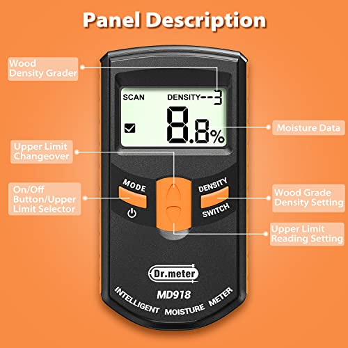 Dr.meter Pinless Wood Moisture Meter for Drywall Non-Destructive