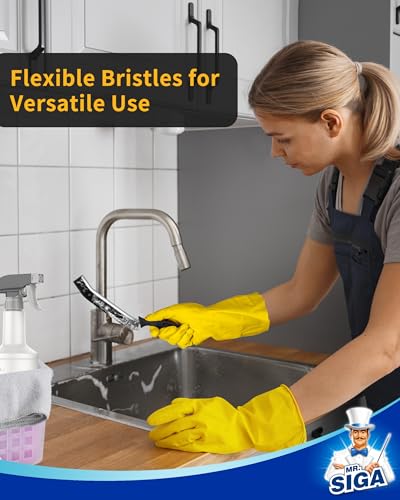 MR.SIGA Crevice Cleaning Brush, Grout Scrub Brush for Corners, Tight Spaces