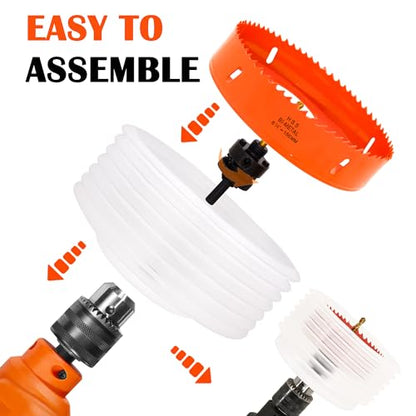 4-1/8" & 6-1/8" Hole Saw with Dust Bowl for Recessed Lights, Can Lighting - size: 4-1/8&6-1/8 inch