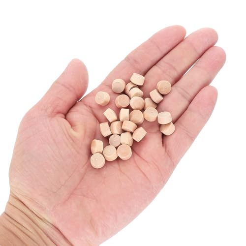 uxcell 26Pcs Wood Button Plugs, 9mm/0.35" Flat Head Hardwood Screw Hole Plug Wooden Caps Buttons Wood Plug for Furniture Woodworking Craft Decor (10mm x 9mm) - size: 10x9x6mm