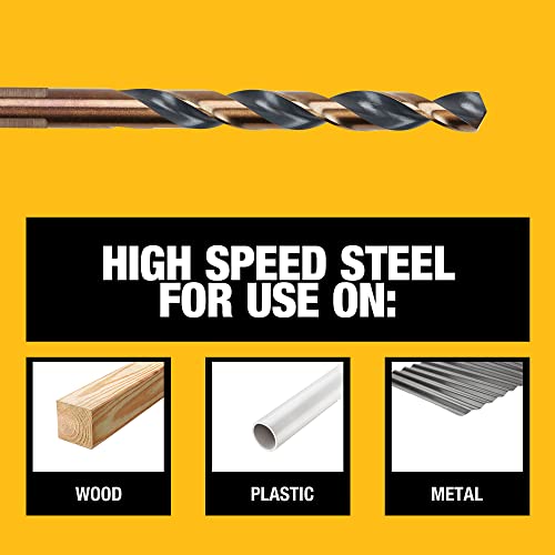 DEWALT Drill Bit Set, 21-Piece, 135 Degree Split Point, 31 Degree Helix, Black Oxide Coated, for Plastic, Wood and Metal (DWA1181) (Pack of 5) - size: One Size (Pack of 5)