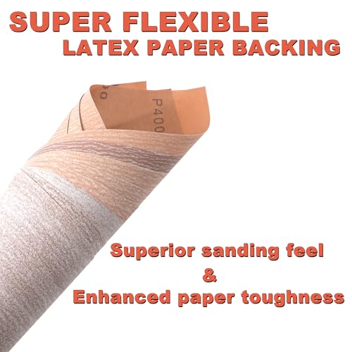 Aluminum Oxide Sandpaper Sheets 9x11, 120-600 Assorted Grit 24 Pack