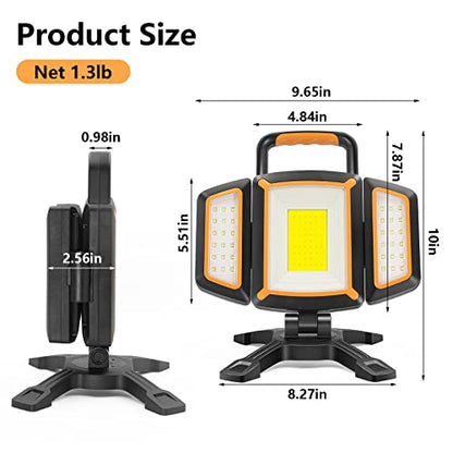TRESDA 3000LM Rechargeable Work Light, Magnetic LED, Foldable & Portable - style: Magnetic Stand