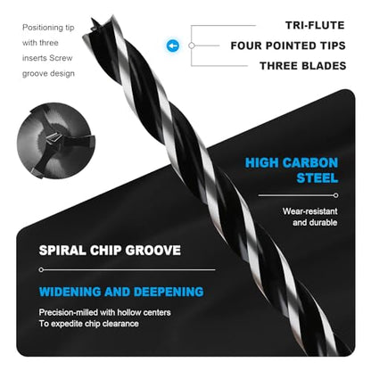 1-1/5" x 18" Auger Drill Bit with SDS Plus Shank for Wood - size: 1-1/5"x18"