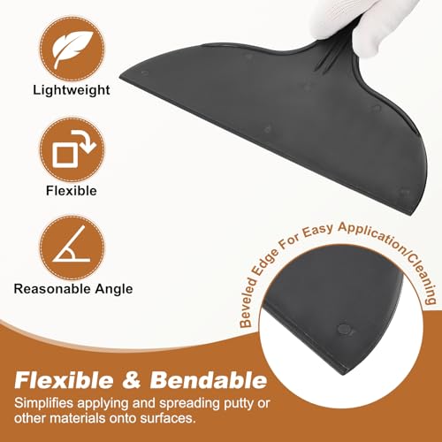 HARFINGTON 5pcs Putty Knife Scraper 10" Width Flexible Plastic Black - color: Black, size: 10"