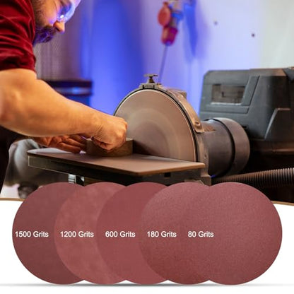 uxcell 25pcs 8-Inch PSA Sanding Discs, 1200 Grits Aluminum Oxide Self Adhesive Stick Back Sandpapers, No-Hole Round Wet/Dry Sander Papers, Sand Auto Car Paint, Wood, Metal - size: 1200 Grit
