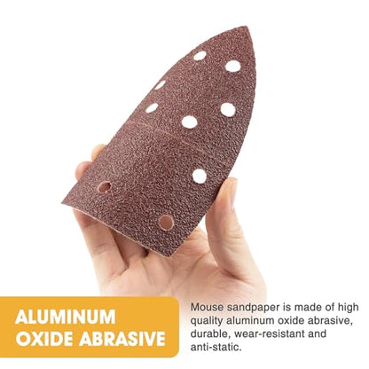 50 PCS Mouse Sander Sandpaper for Mouse Sander 11 Hole Detail Sandpaper Sanding Paper 240 Grit Hook and Loop Sander Pads Triangular Sanding Sheets Abrasive Sanding Paper - style: 11 hole 50PCS 240Grit