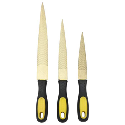 3Pcs Wood Rasps Set for Wood Carving - 6/8/10 Inch File Set, Carving Tools Woodworking Kit with Rubber Handle for DIY Carpentry