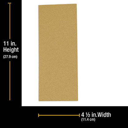Dura-Gold Premium 1/2 Sheet Gold Sandpaper Sheets, 100 Grit (Box of 16) - size: 100-Grit