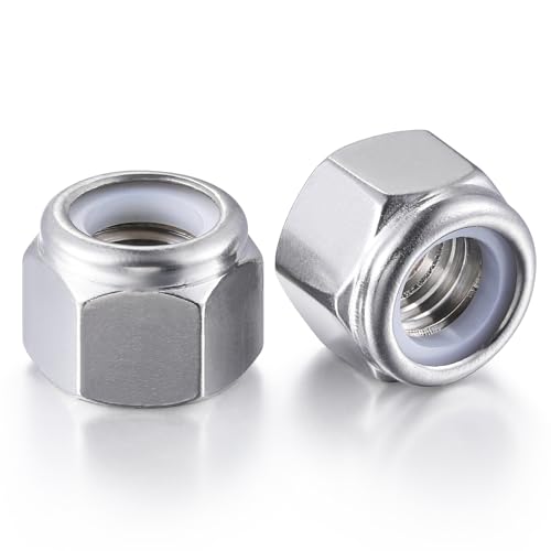 Wensilon(50pcs) 7/16-14 Self Clinching Nuts 304 Stainless Steel Self-Lock Nylon Inserted Hex Lock Nuts - size: 7/16-14