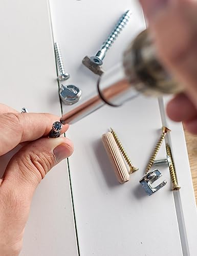 Cam Screws for Furniture 15 PCs Cam Lock Screw, M6 x 40 mm Furniture Fasteners Compitable with IKEA Hardware Parts, Repair Spare Parts Nut & Bolt Assortment Sets (M6x40mmCamScrew) - size: M6x40mm