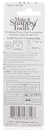 Snappy Tools 5/32 Inch x 3/8 Inch Countersink #43310 - size: 5/32" x 3/8"