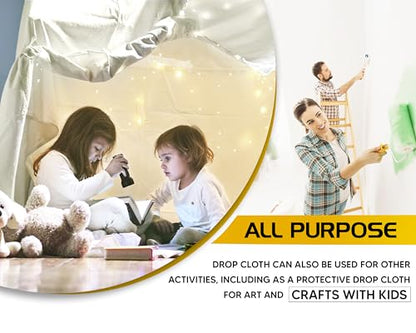 Drop Cloth 9x12 FT 6 Pack - size: 9ft X 12ft ( Pack of 6 )