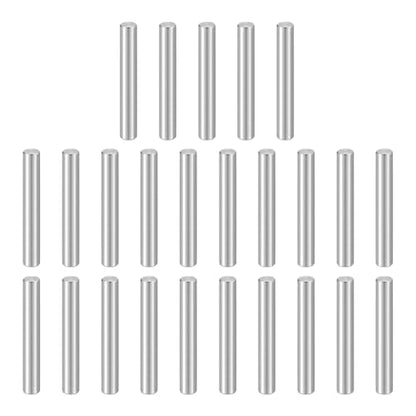 HARFINGTON 25pcs Dowel Pins, M4 x 28mm 304 Stainless Steel Cylindrical Shelf Support Peg Pin Rod Fasten Elements for Metal Devices Wood Furniture DIY Installation, Silver - size: M4 x 28mm