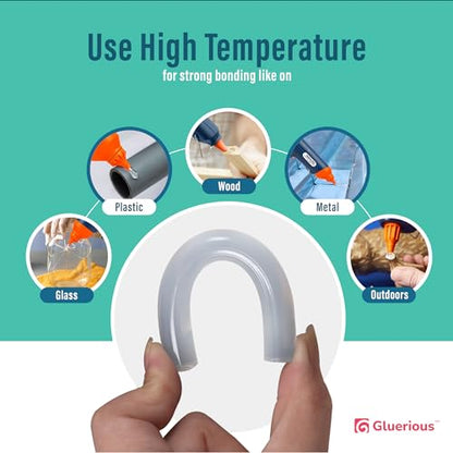 Gluerious Full Size Hot Glue Sticks 100 Pack, 0.43 x 6 Inch (11mm) Large Glue Sticks for Large Glue Gun, Strong All-Temp Bulk Glue Gun Sticks for Arts Crafts DIY Wood Fabric Repairs - size: 100-Pack 0.43in (11mm) by 6 inches
