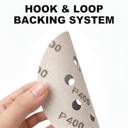 60PCS 5 Inch Wet Dry Sanding Discs 8 Hole Hook & Loop Sandpaper Assortment