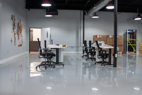 Epoxy Resin Coating 3 Gallon Kit - Light Gray - Standard Cure Speed - for Floors, Counter Tops, Garages & More -100% Solids -2 Components - Self Leveling, Chemical Resistant, Solvent-Free - color: Light Gray
