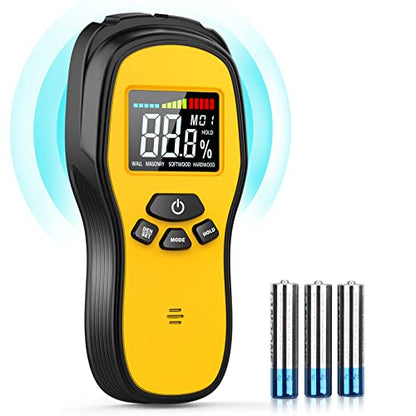 Pinless Moisture Meter, Digital Wood Moisture Meter for Lumber & Drywall - color: Black Orange