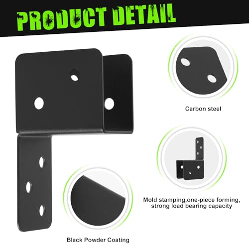 4 Pcs Post Caps Tie Bracket for 2x4 Post, Black - style: 2X4