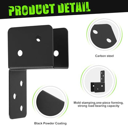 4 Pcs Post Caps Tie Bracket for 2x4 Post, Black - style: 2X4