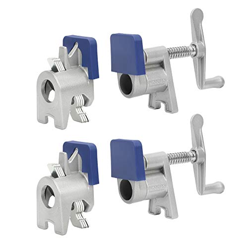 WORKPRO 3/4" Pipe Clamps with H-shaped Feet, Lightweight Cast Aluminum