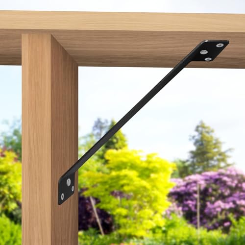 Corner Brace 4 Pcs 3" Wide Inside Mount 45-Degree Angle Connector Bracket Inside Joint for Wood Post and Beam Desk Edge Box Pergola Gazebo DIY Kit - size: 11 x 3''