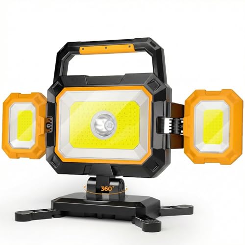 YZONI 4000LM Rechargeable LED Work Light, Magnetic Portable Shop Light
