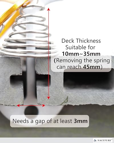NACETURE Heavy Duty Deck Anchors with Carabiners, 10 Pack Sliver - color: Sliver
