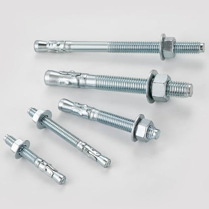 Wensilon 5/8x4-1/4 10Pcs Inch Standard Fasteners for Heavy-Duty Zinc Wedge Anchors for Cement and Concrete - size: 5/8x4-1/4"