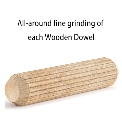 Wood & Wooden Dowel Pins 3/8"x2" (9.5mmx50mm) - Fluted Grooved Hardwood Pegs for Woodworking, Furniture Frames - 100 Pack by PXBBZDQ - size: 3/8" x 2"
