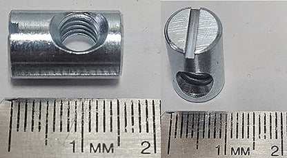 (12) Cross Dowels/Barrel Nuts - 1/4-20 16mm X 10mm Zinc-Plated Off-Centered CNC