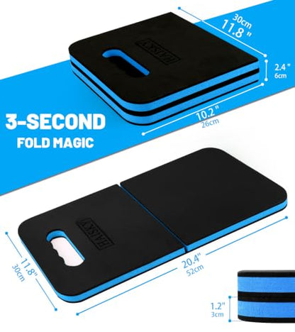 Foldable Extra Thick Kneeling pad, 1 Pack, Blue,20.4x11.8 in - color: Blue & Black